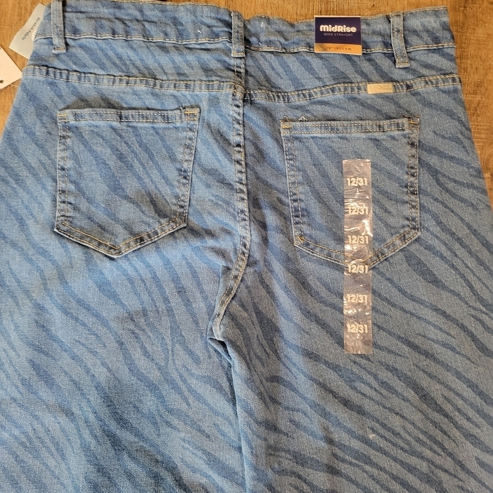 Angels Blue Zebra Print Jeans - Picture 4 of 15